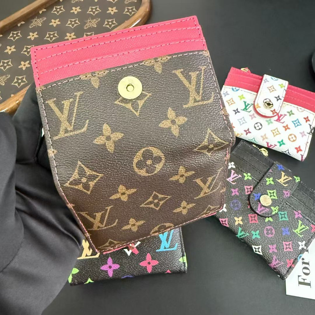 louis vuitton Multicolor Monogram Luxury Zip Card Holder Wallet Compact Designer Card Case