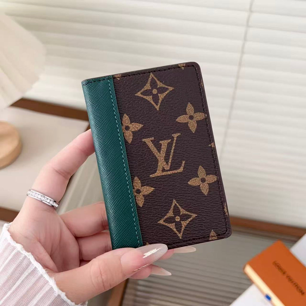 louis vuitton Slim Card Holder Wallet with Monogram Canvas and Color Accent Luxury Designer Card Case