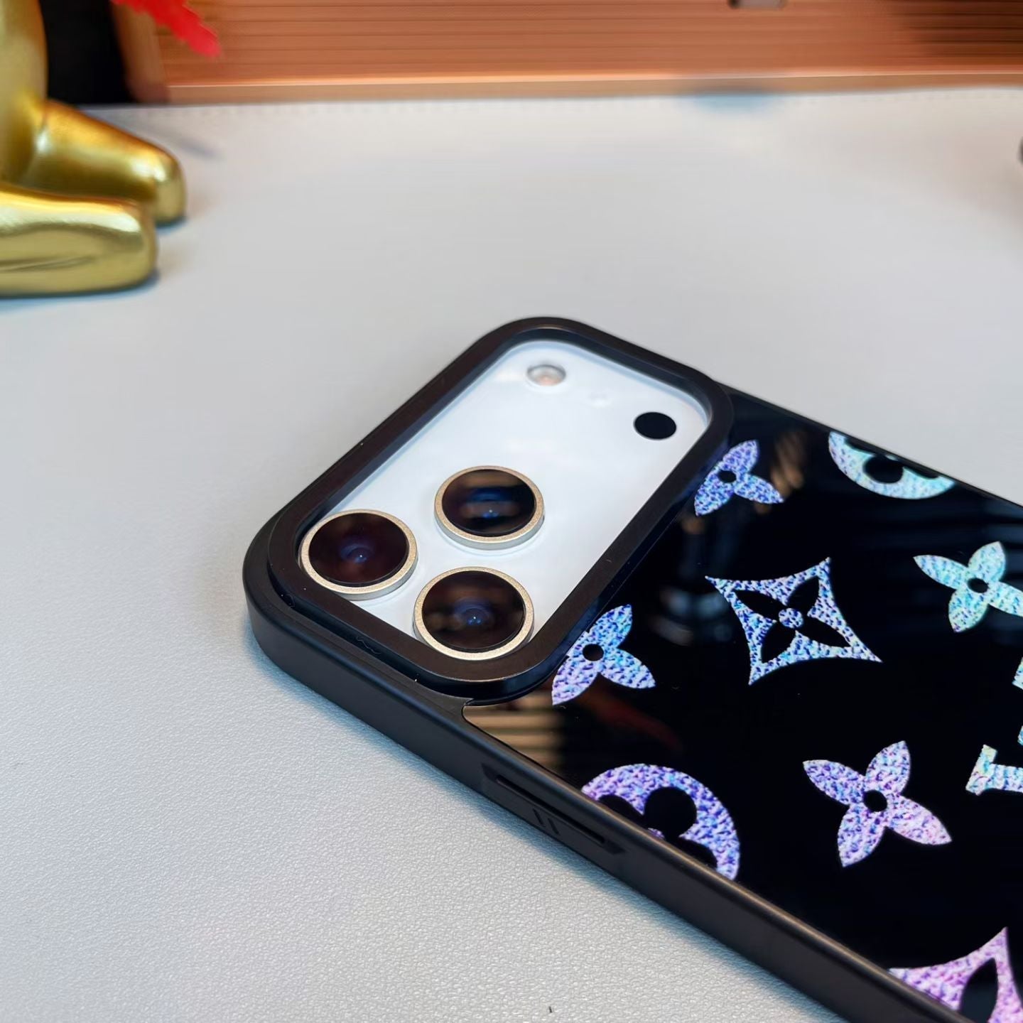 louis vuitton Holographic Monogram Luxury Phone Case for iPhone 14 to iPhone 17 Pro Max