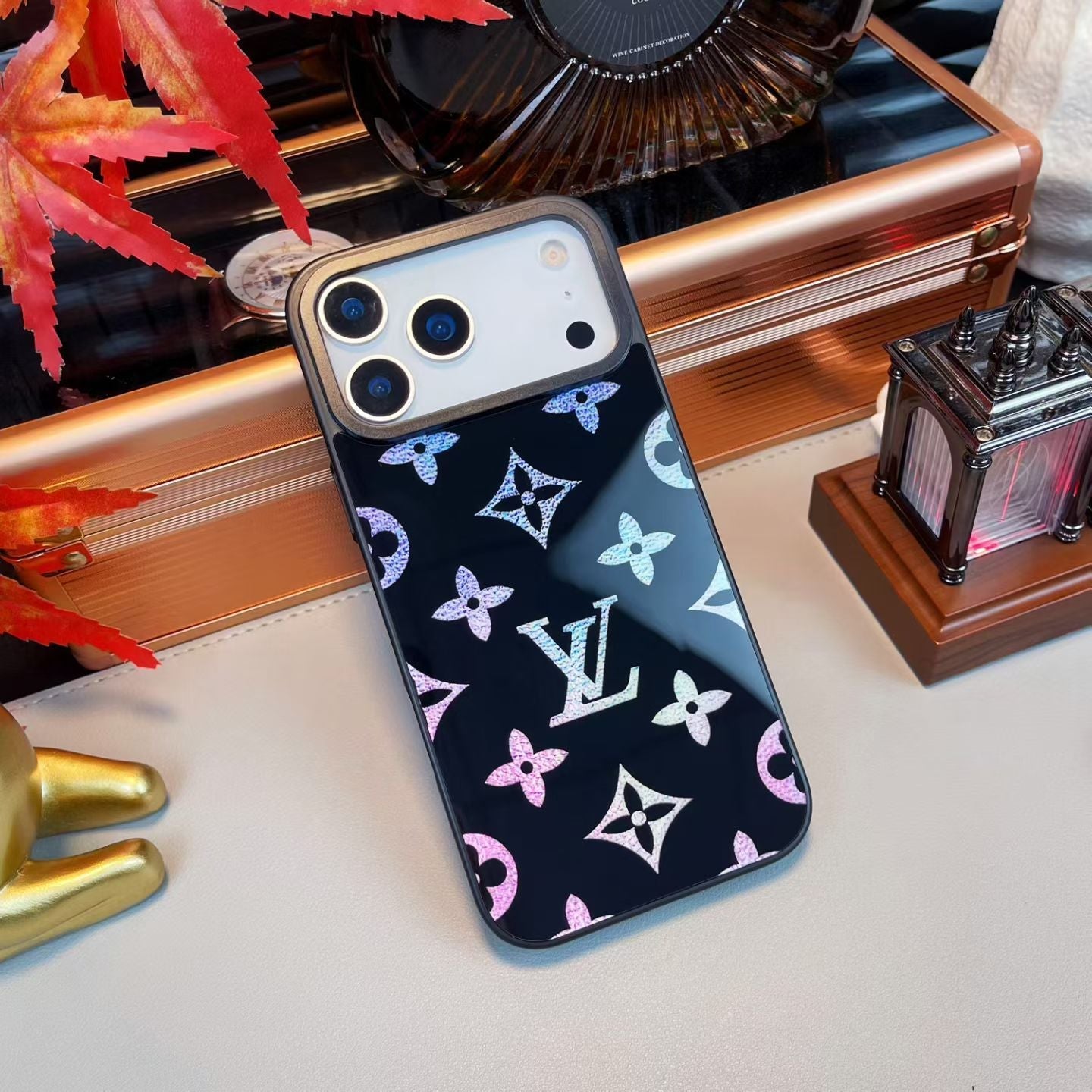 louis vuitton Holographic Monogram Luxury Phone Case for iPhone 14 to iPhone 17 Pro Max