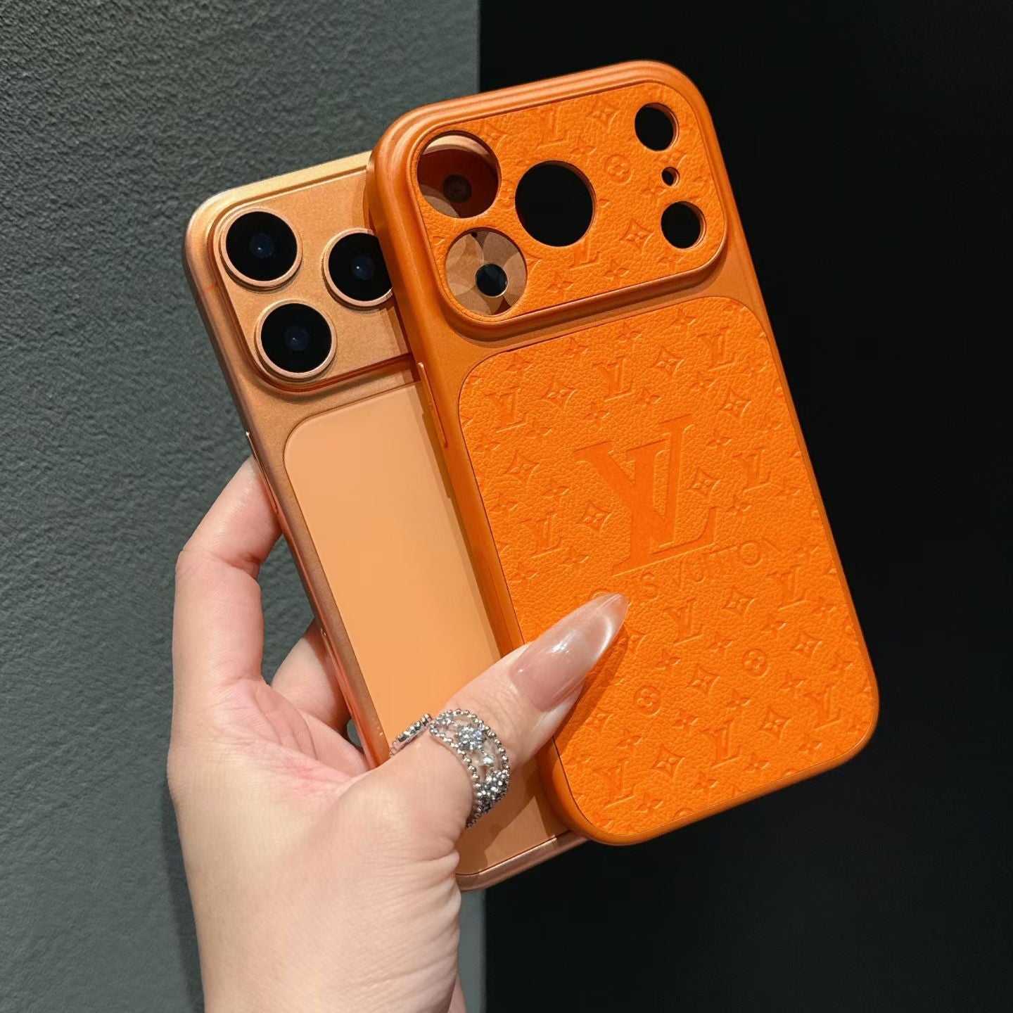 louis vuitton Inspired Leather Phone Case for iPhone 14 to iPhone 17 Pro Max