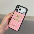cc Quilted Signature Case Elegant Luxury Style for iPhone 14 to 17 Pro Max
