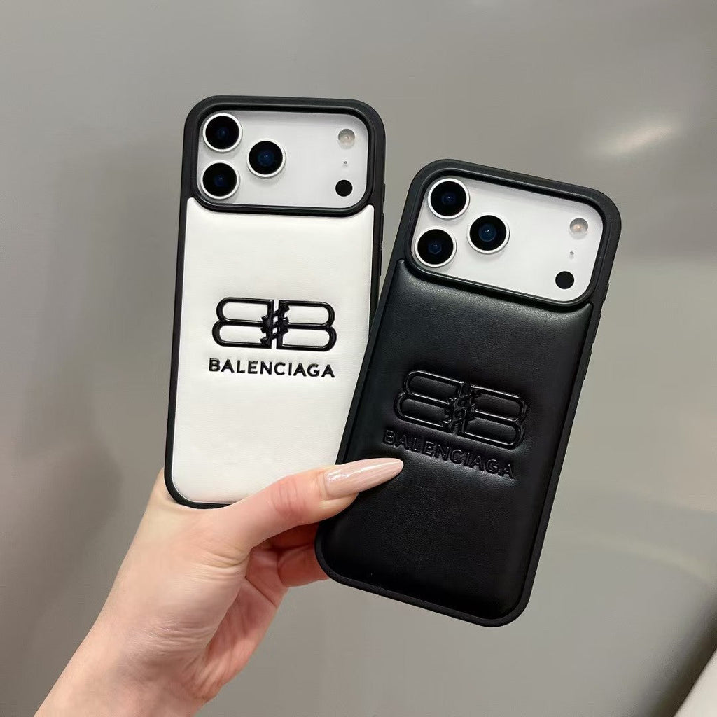 Balenciaga Minimal Logo Luxury Case for iPhone 13 to 17 Pro Max