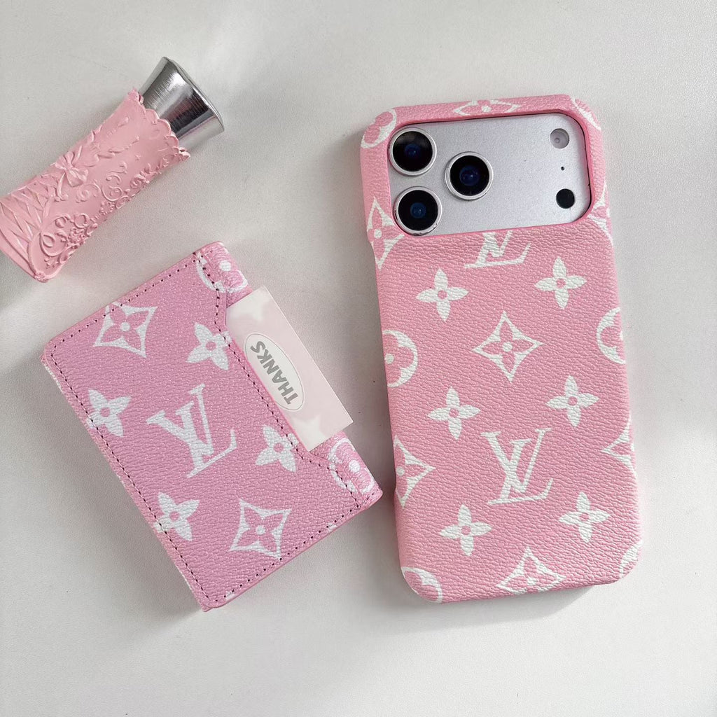 louis vuitton Iconic Monogram Card Holder Case for iPhone 13 to 17 Pro Max