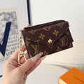 louis vuitton Monogram Wallet Card Holder with Key Clip