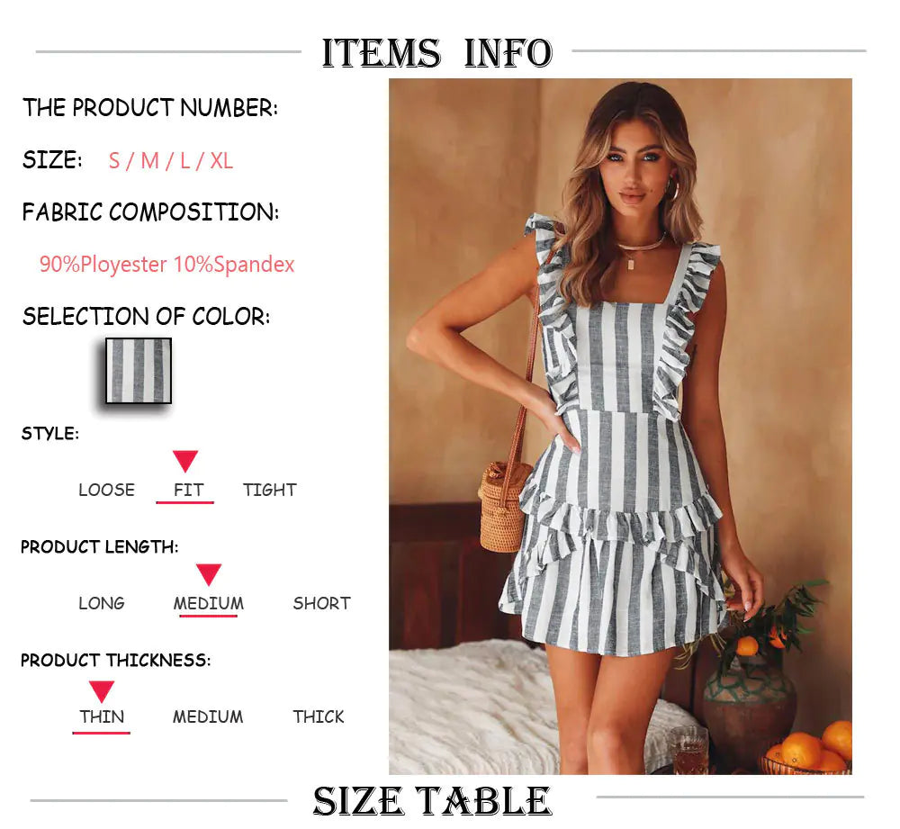 Striped Lace Dress – Cami Style with Tie-Front