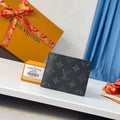 HypedEffects Black Leather louis vuitton Wallet With Gray Monogram (Money Clips)