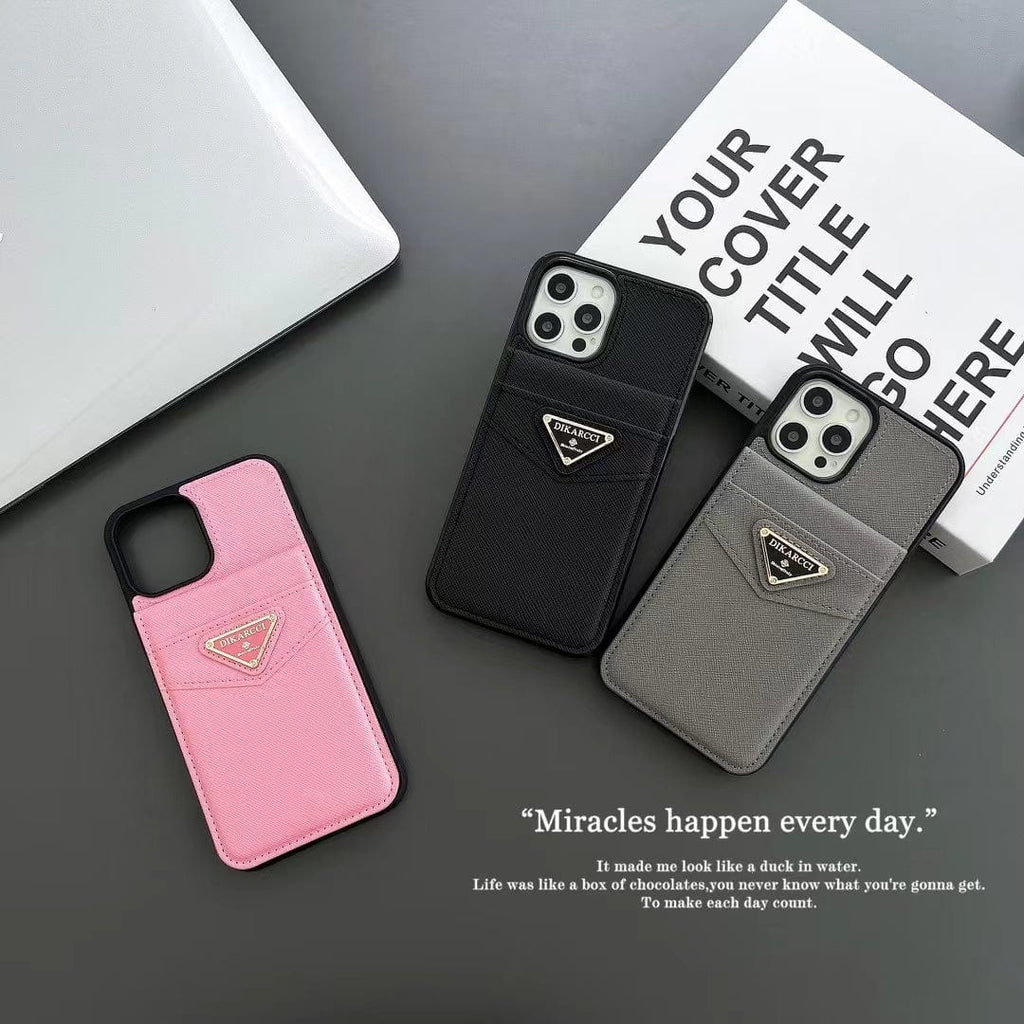 HypedEffects Fashioned Dikarcci iPhone Cover With Card Holder | iPhone 12 to iPhone 16
