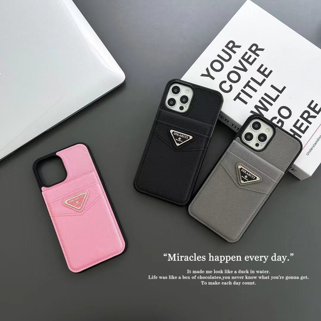 HypedEffects Fashioned Dikarcci iPhone Cover With Card Holder | iPhone 12 to iPhone 16