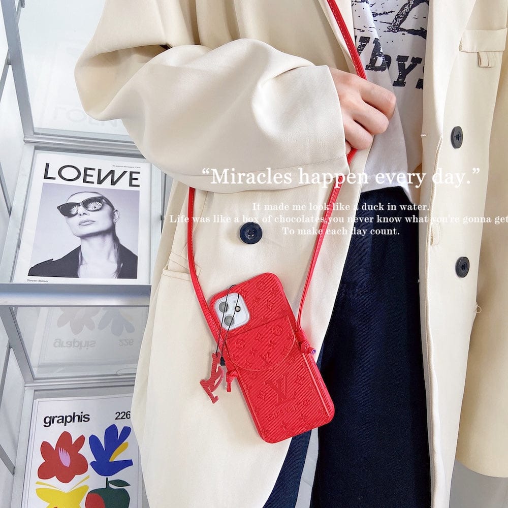 HypedEffects High End louis vuitton iPhone 17 Pocket Cases With Straps