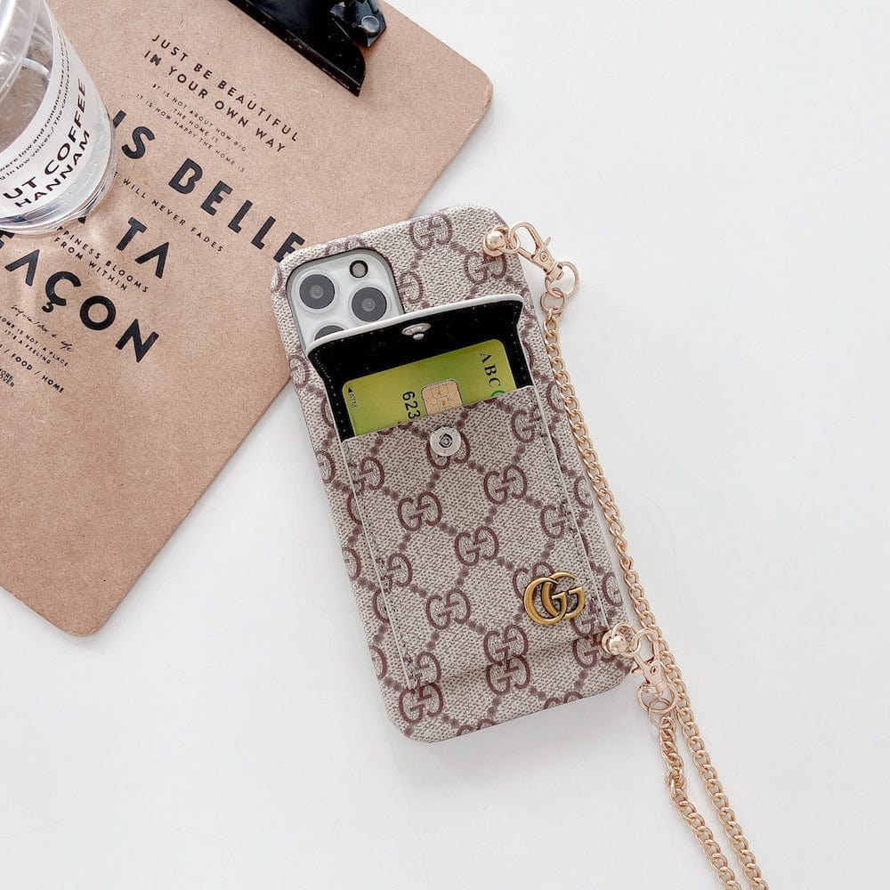 HypedEffects louis vuitton And gucci Back Pocket iPhone 17 Case With Straps