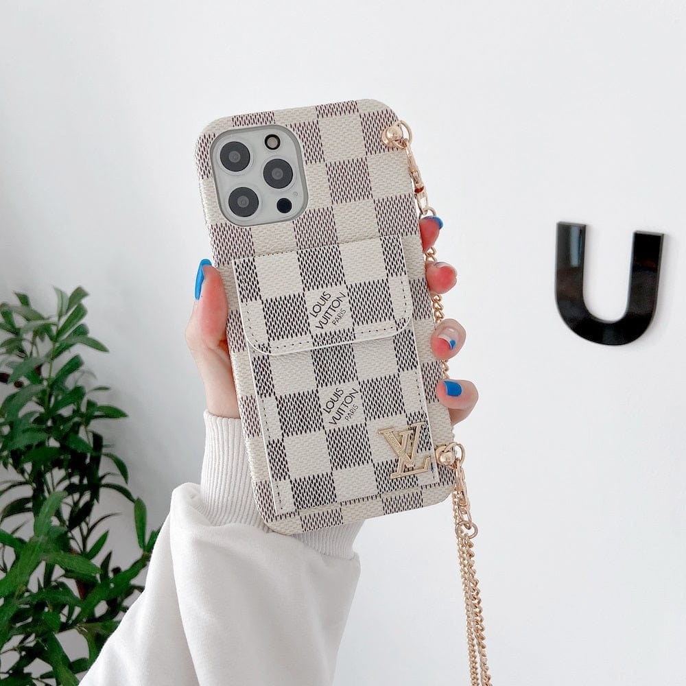 HypedEffects louis vuitton And gucci Back Pocket iPhone 17 Case With Straps