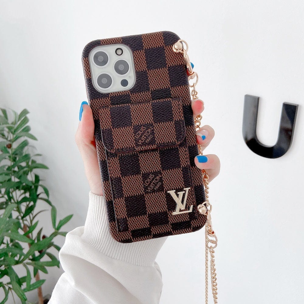 HypedEffects louis vuitton And gucci Back Pocket iPhone 17 Case With Straps