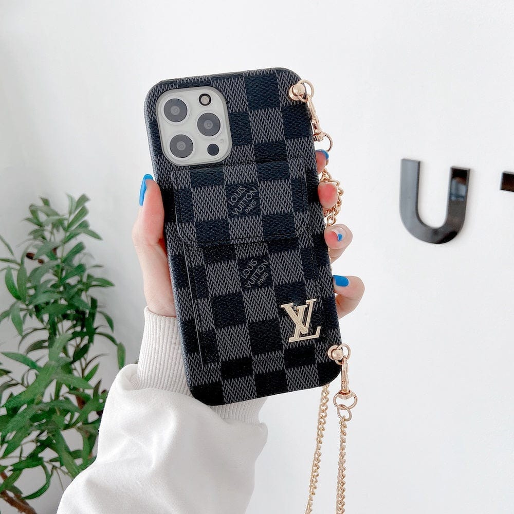 HypedEffects louis vuitton And gucci Back Pocket iPhone 17 Case With Straps
