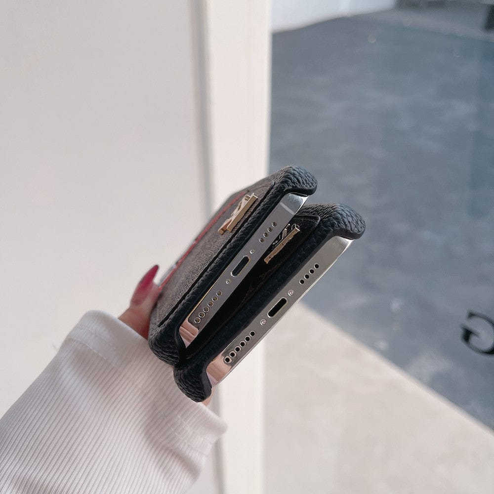 HypedEffects louis vuitton iPhone 17 Cases with Extra Pouch - Timeless Luxury