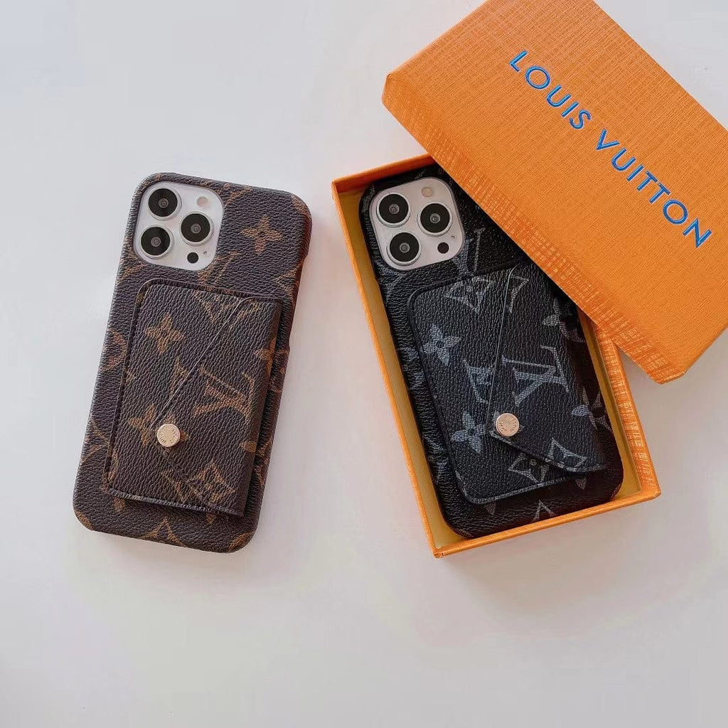 HypedEffects louis vuitton Leather Back Pocket Phone Case for iPhone 17