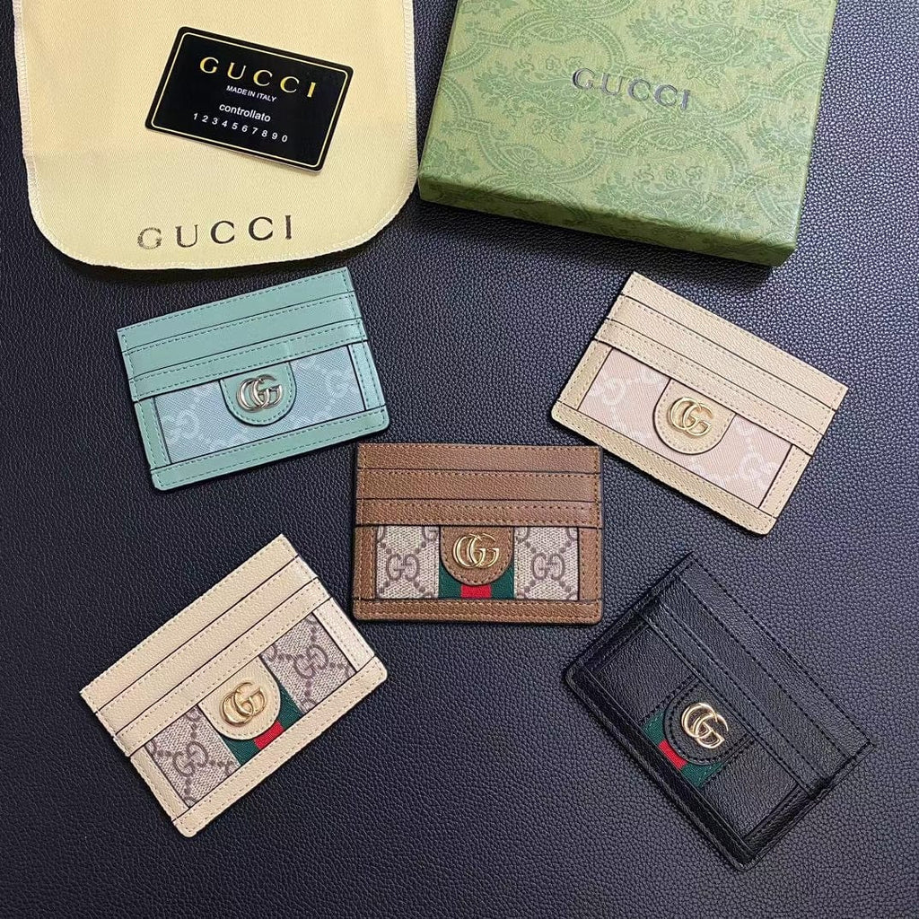 Tunde Store Gucci Signature Leather Card Holder Wallet