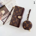 Tunde Store Leather Folio Louis Vuitton And Gucci iPhone Case for iphone 12, iphone 13 + FREE AIRPODS PRO CASE