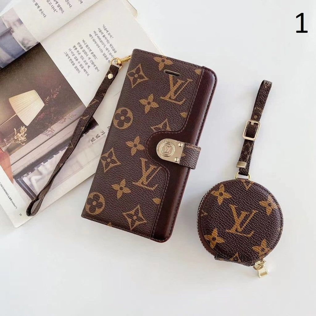Tunde Store Leather Folio Louis Vuitton And Gucci iPhone Case + FREE AIRPODS PRO CASE
