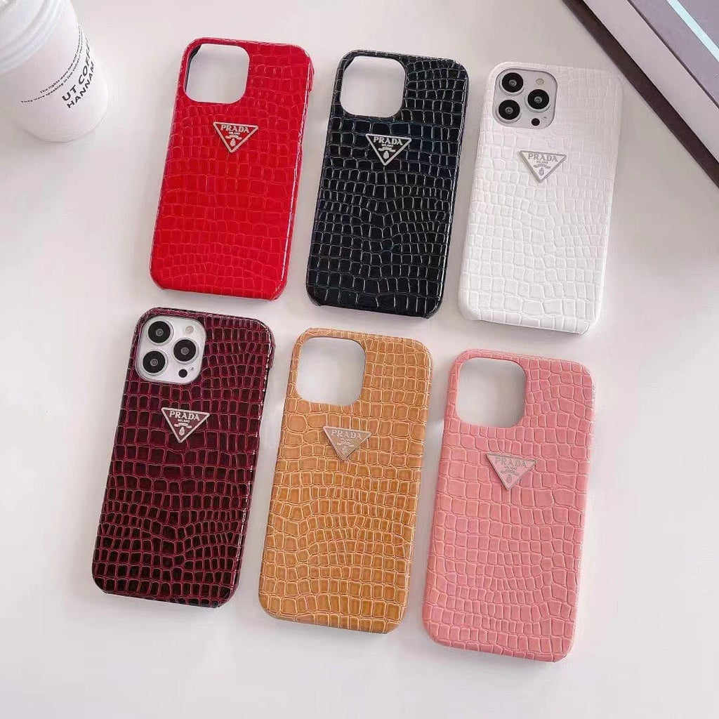 Tunde Store Leather Prada iPhone 15 Cases | Prada Phone Case for iPhone 15