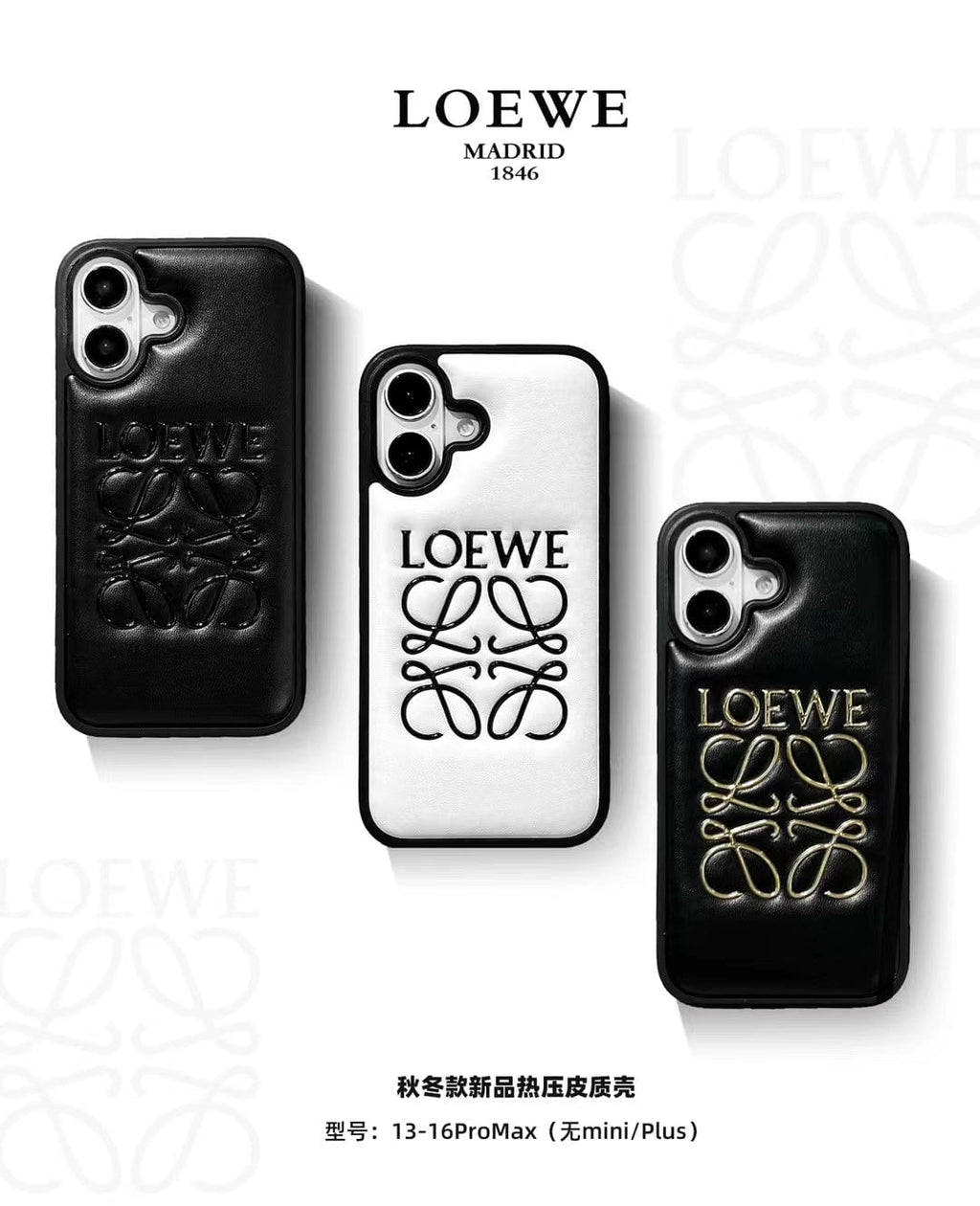 Tunde Store Loewe Anagram Logo Leather iPhone Case