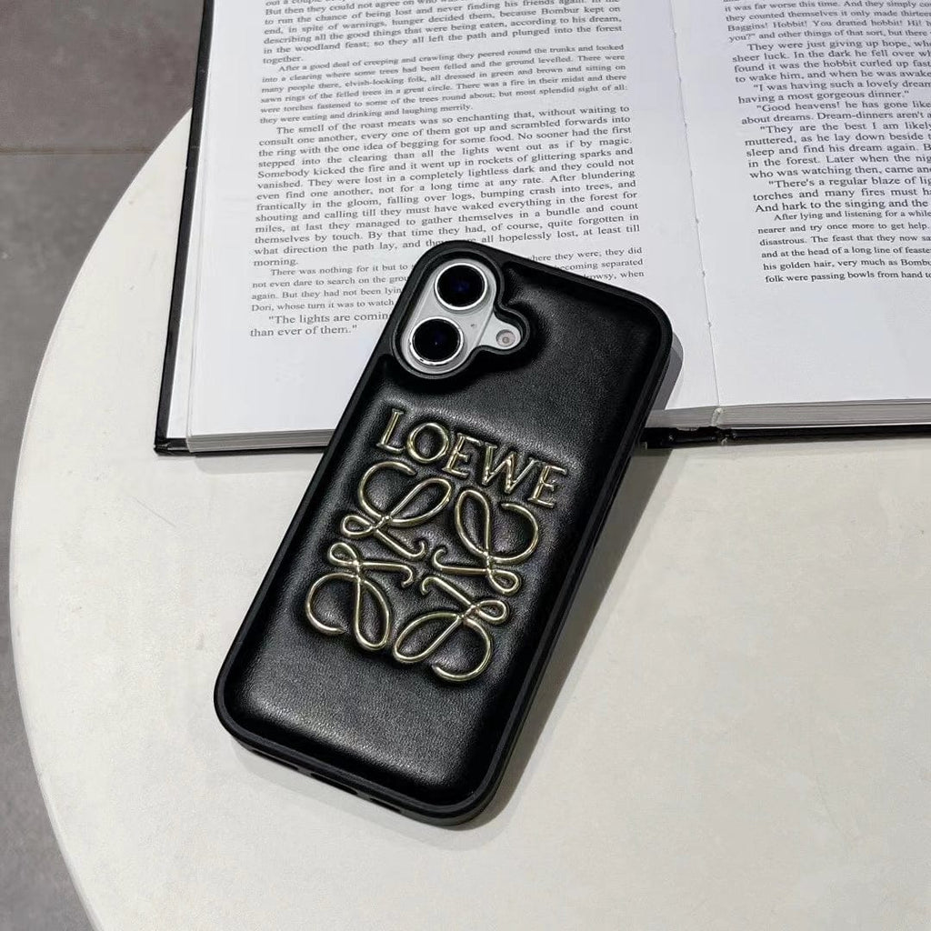 Tunde Store Loewe Anagram Logo Leather iPhone Case