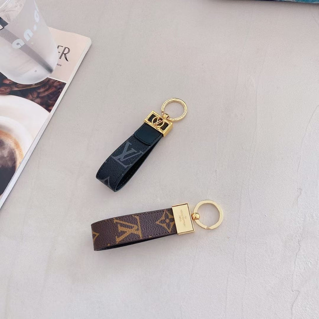 Tunde Store Louis Vuitton Monogram and Leather Key Holders with Gold Hardware | LV Keychain