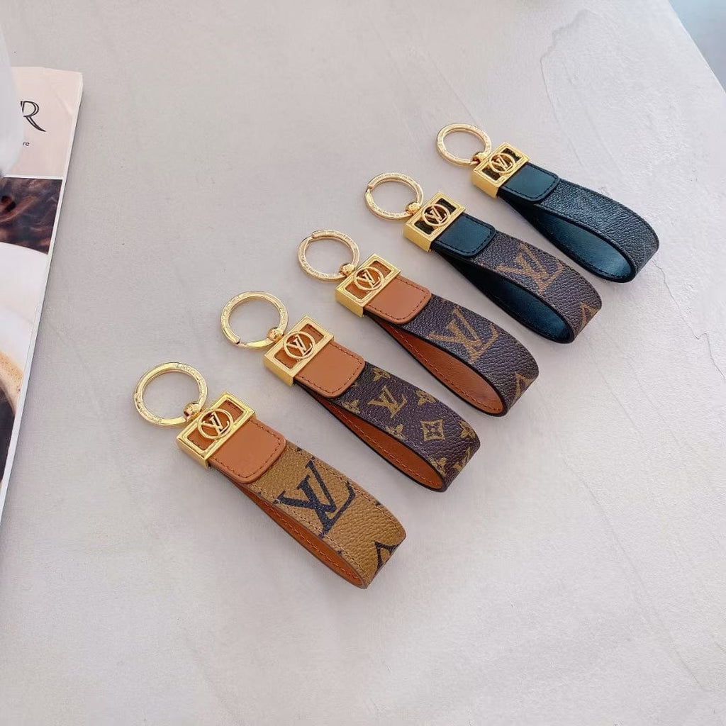 Tunde Store Louis Vuitton Monogram and Leather Key Holders with Gold Hardware | LV Keychain