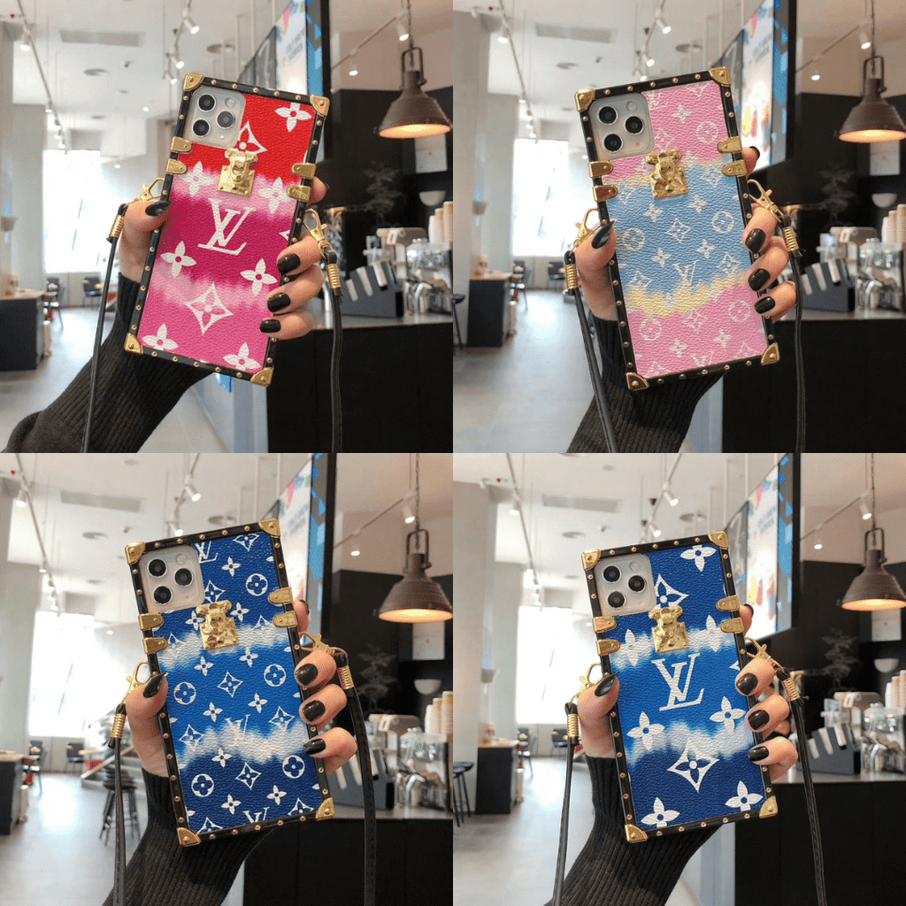 Tunde Store Louis Vuitton Rainbow Leather Case For iPhone 15 (iphone13-iPhone14)