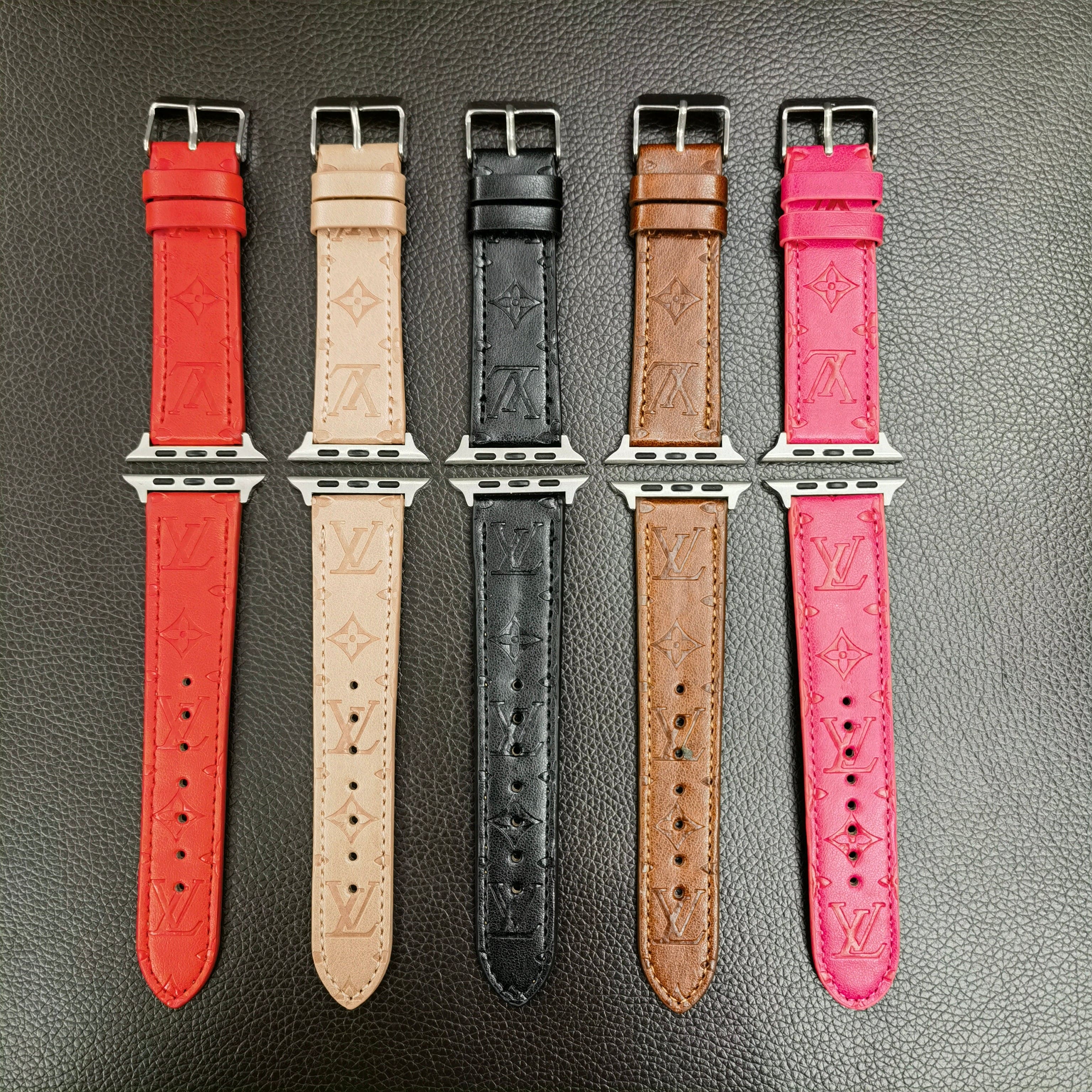 Tunde Store Louis Vuitton Textured Leather Watch Band 38/40/41/42/44/45/49 mm
