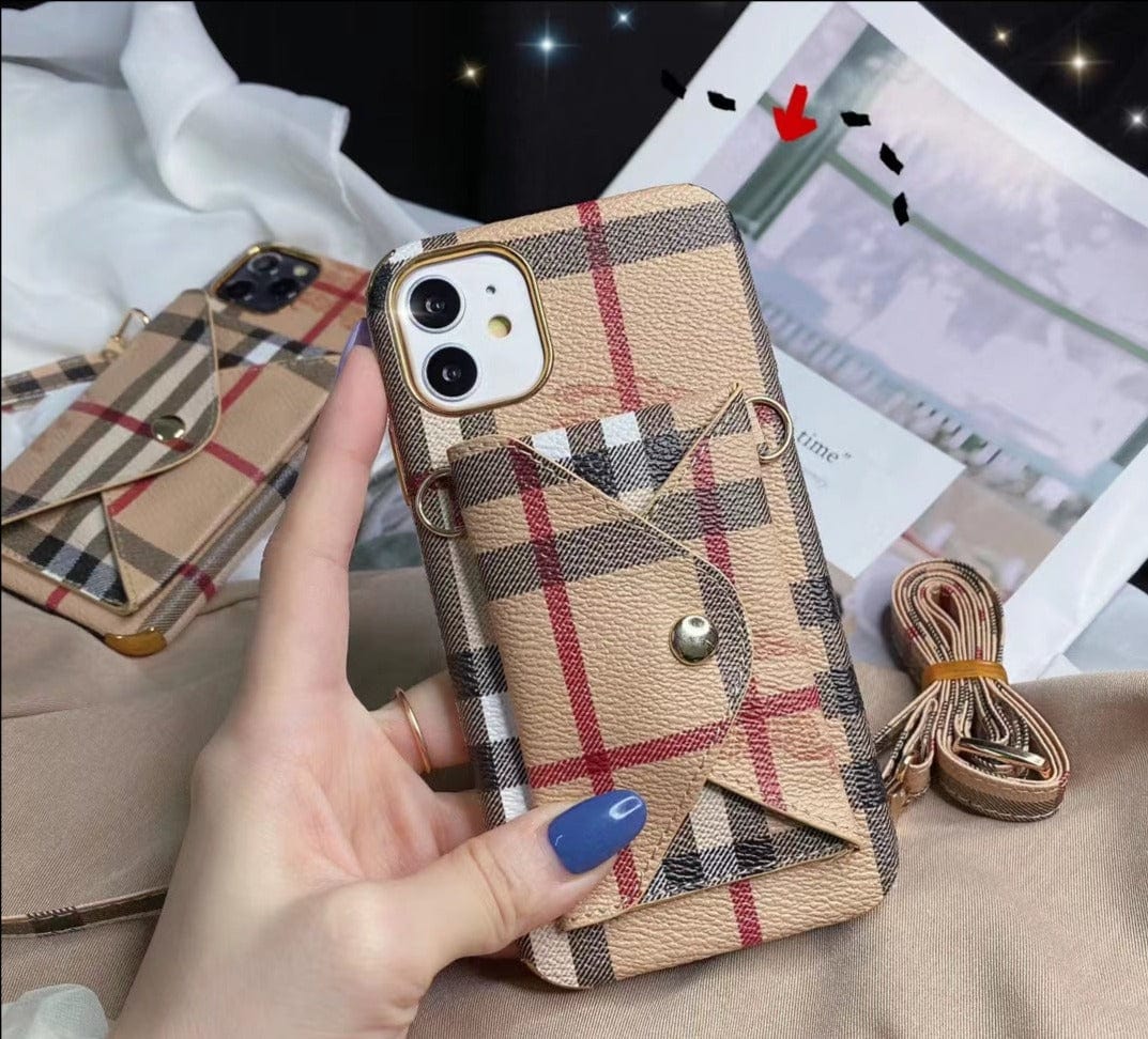 Tunde Store Luxury iPhone 12 - 15 Pro Max Slim Shockproof Case With Card Holder