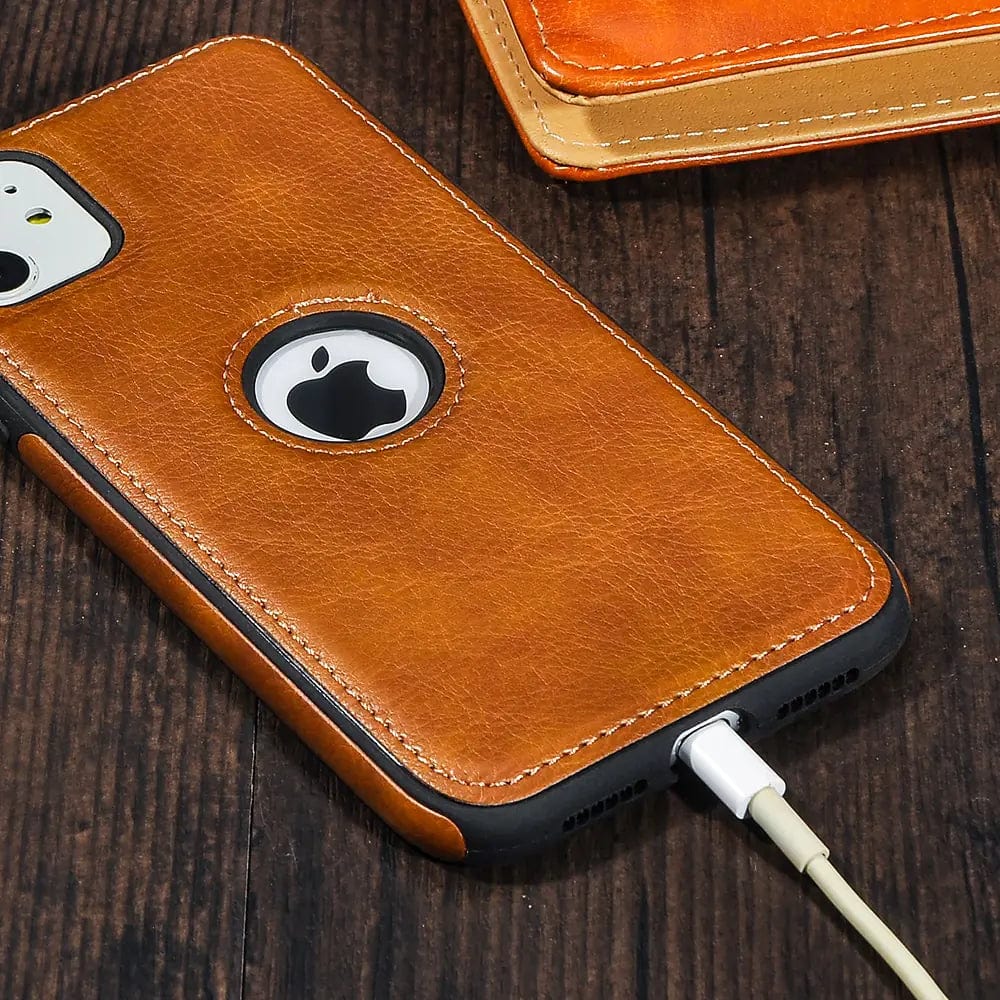 Tunde Store Solid Color PU Leather Phone Case For iPhones