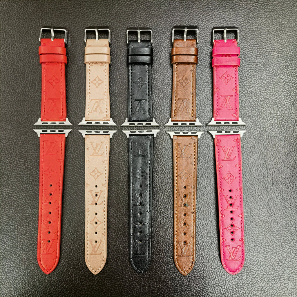 Tunde Store Textured Leather Louis Vuitton Watch Band 38/40/41/42/44/45/49 mm
