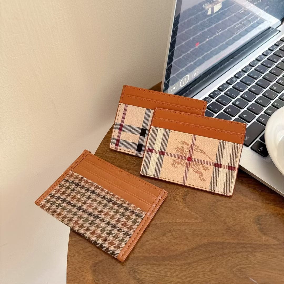 Tunde Store Vintage Check Pattern Slim Burberry Cardholder Wallet
